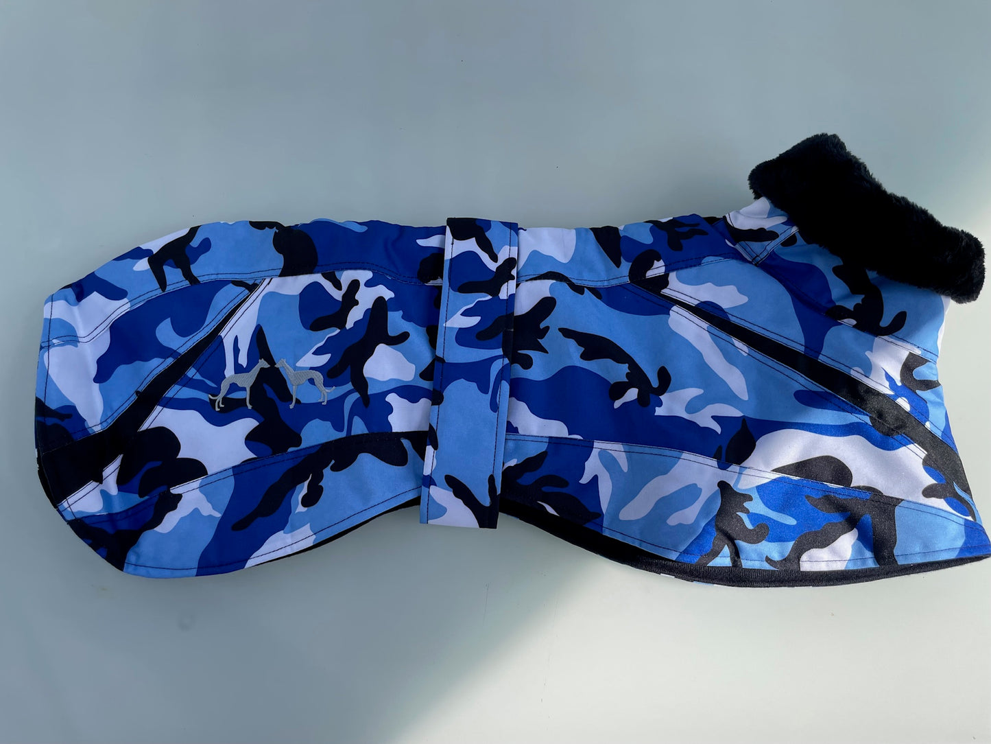 Windhond winterjas army blauw