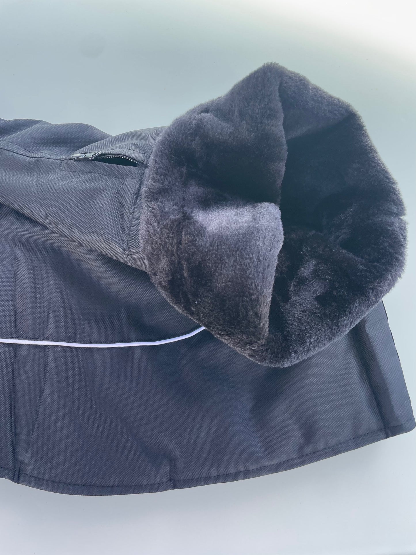 Windhond winterjas zwart