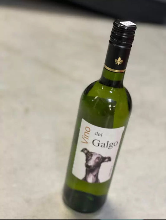 Witte wijn met Windhond logo